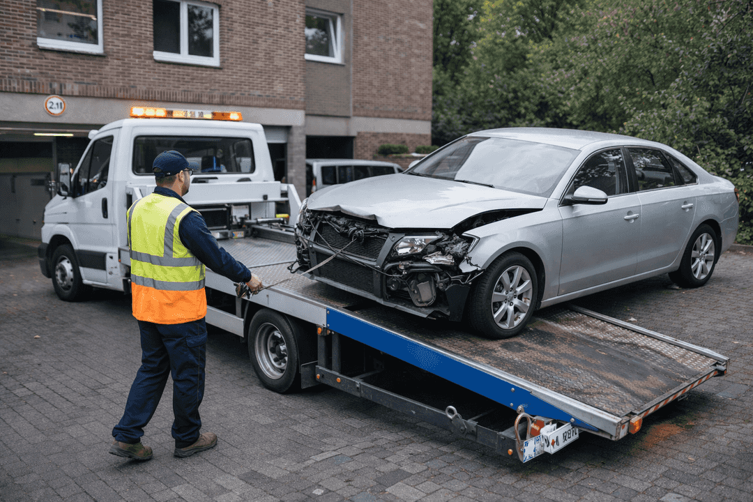 Abholung und Verladung bei der Autoverwertung Marl